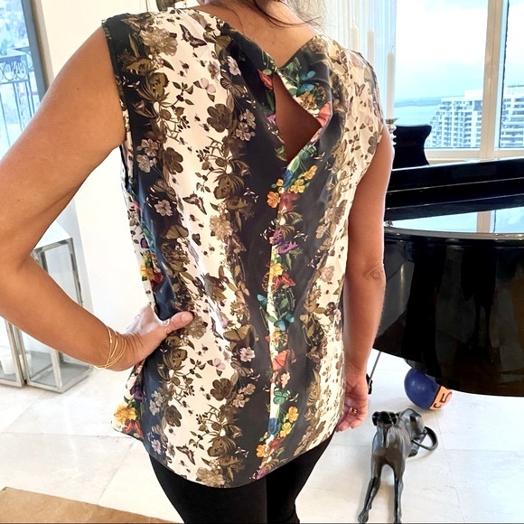 ADRIANA BARRA 🇧🇷 DESIGNER SILK FLORAL TOP - Picture 10 of 15